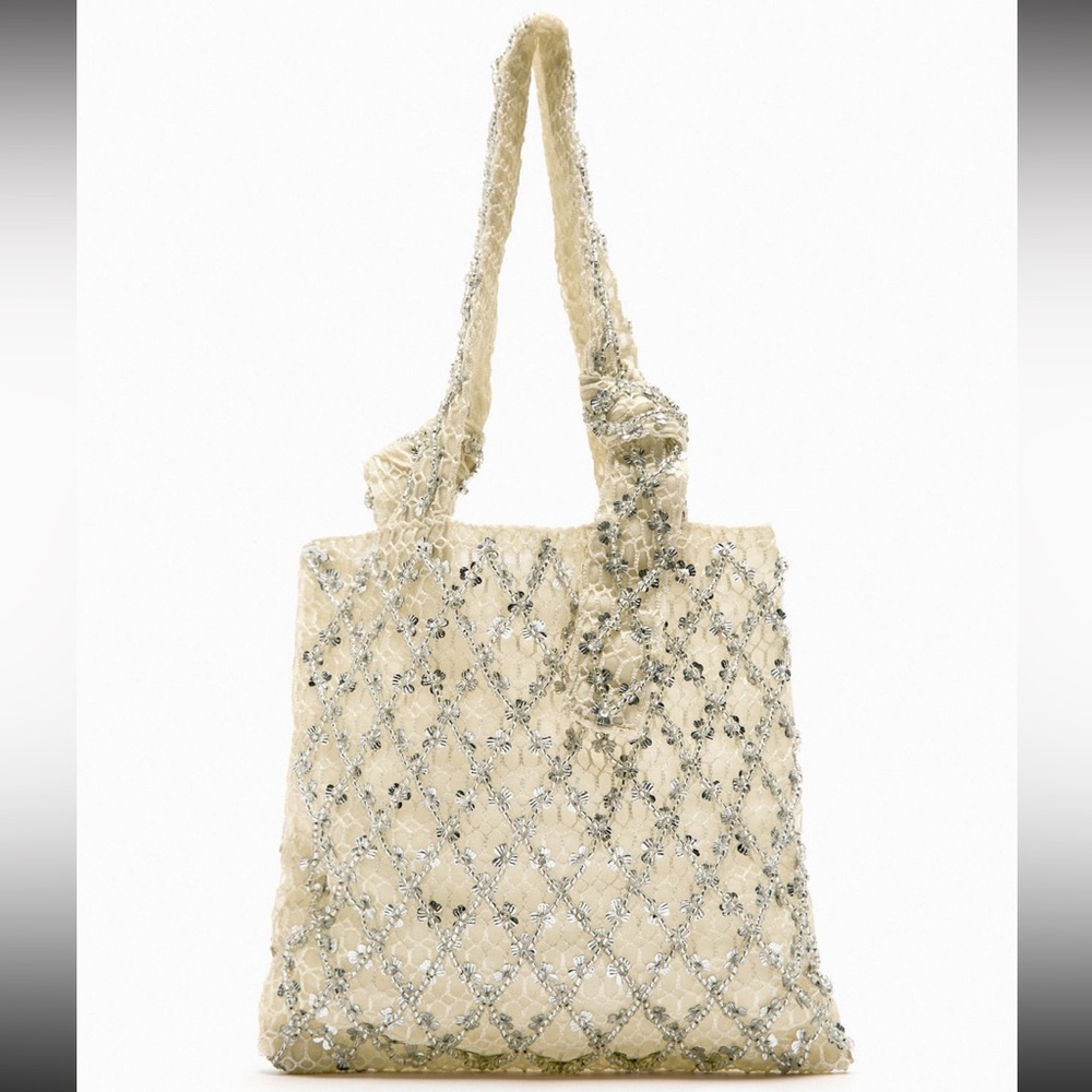 Zara beaded tote bag